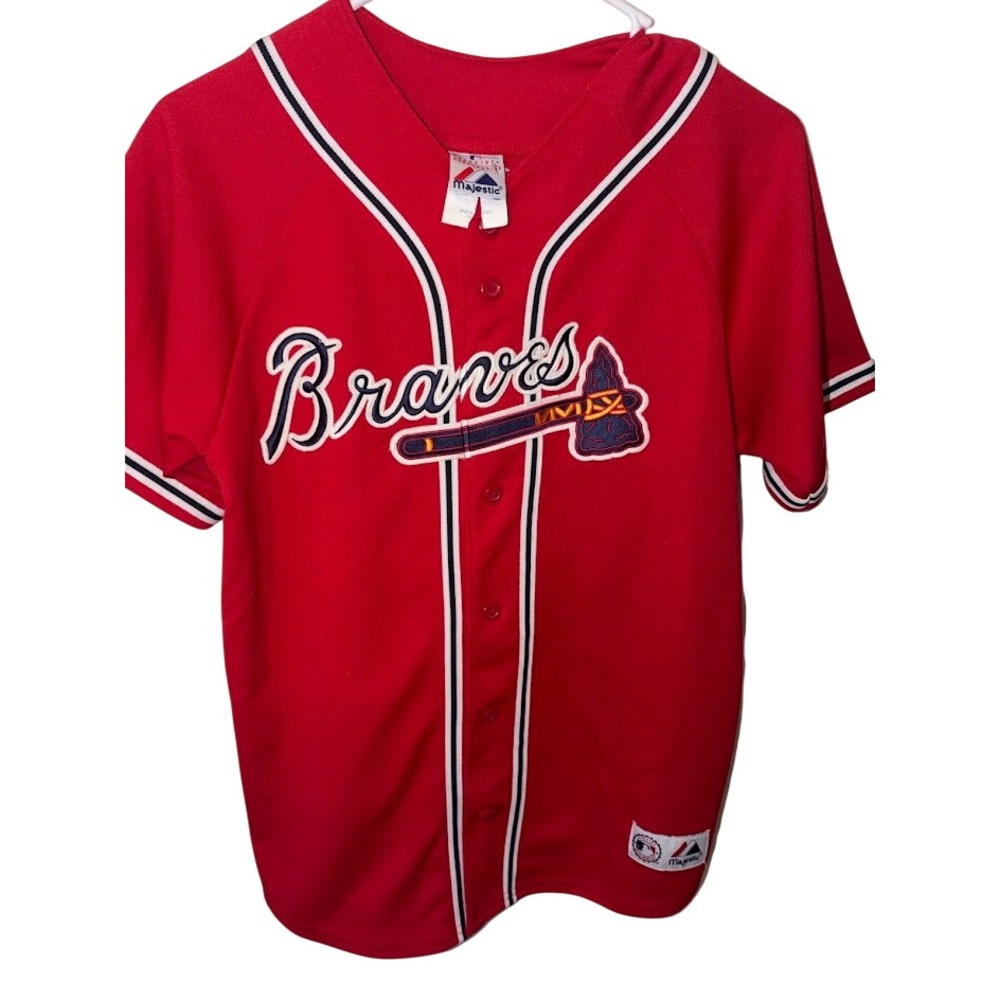 Majestic Atlanta Braves Mark Teixeira 24 Red Baseball Jersey Mens/juniors